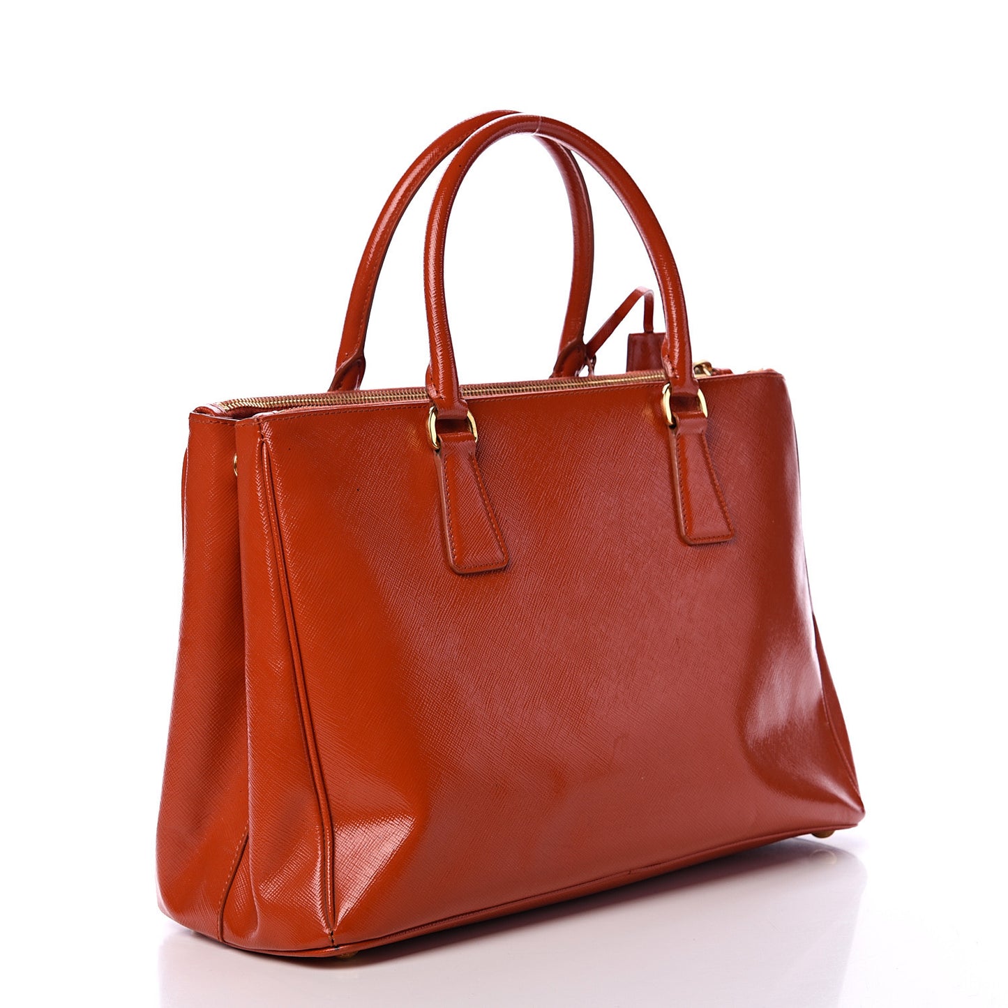 Saffiano Medium Galleria Double Zip Tote Papaya