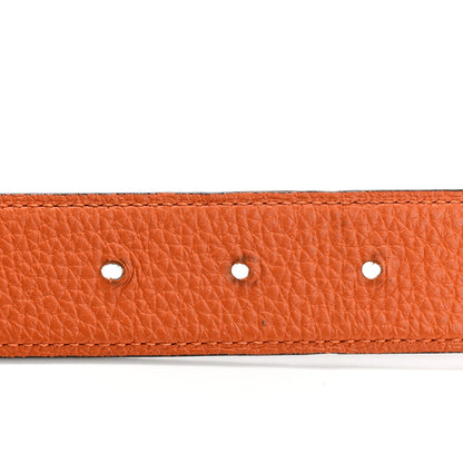 Hermes Box Togo 32mm H Belt 90 36 Black Orange 3 of 11