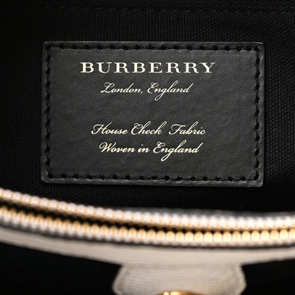 Burberry Derby Calfskin House Check Medium Bi-Color Banner Tote Natural Black 6 of 15