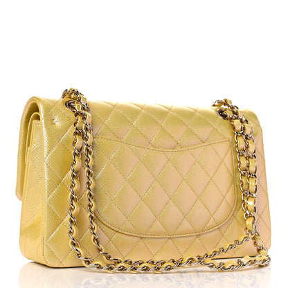 Chanel Iridescent Caviar Quilted Medium Double Flap Yellow 3 of 9