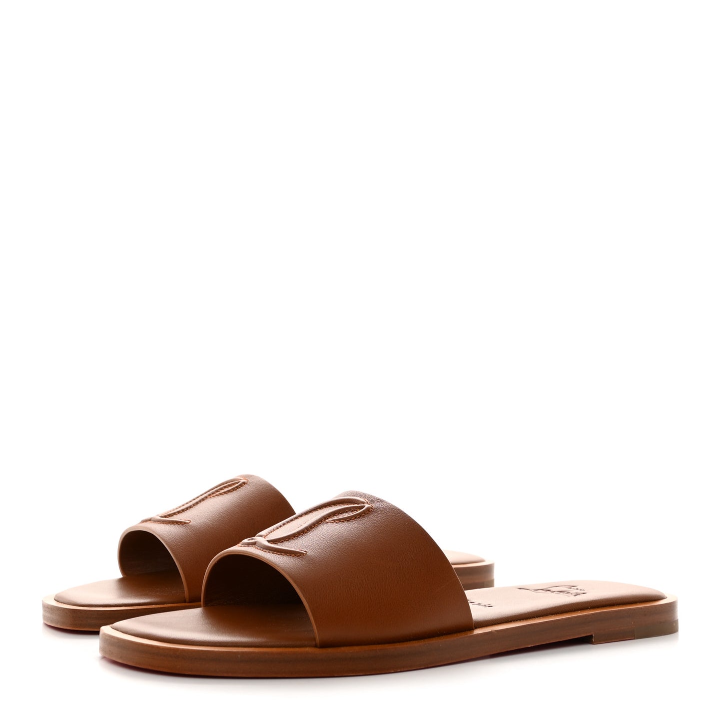 Calfskin Mule Flat Slides 37 Cuoio