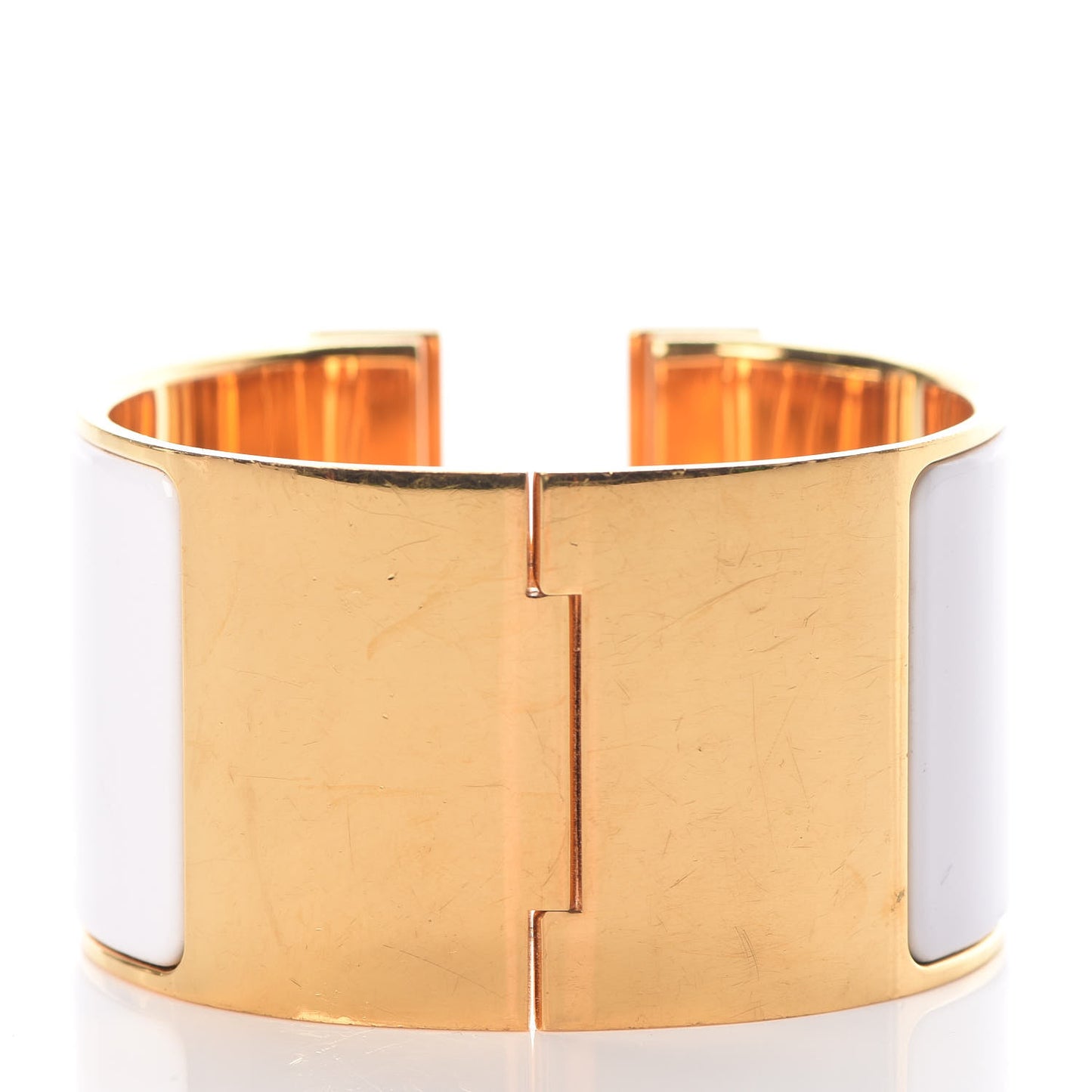 Enamel Extra Wide Clic Clac H Bracelet PM White