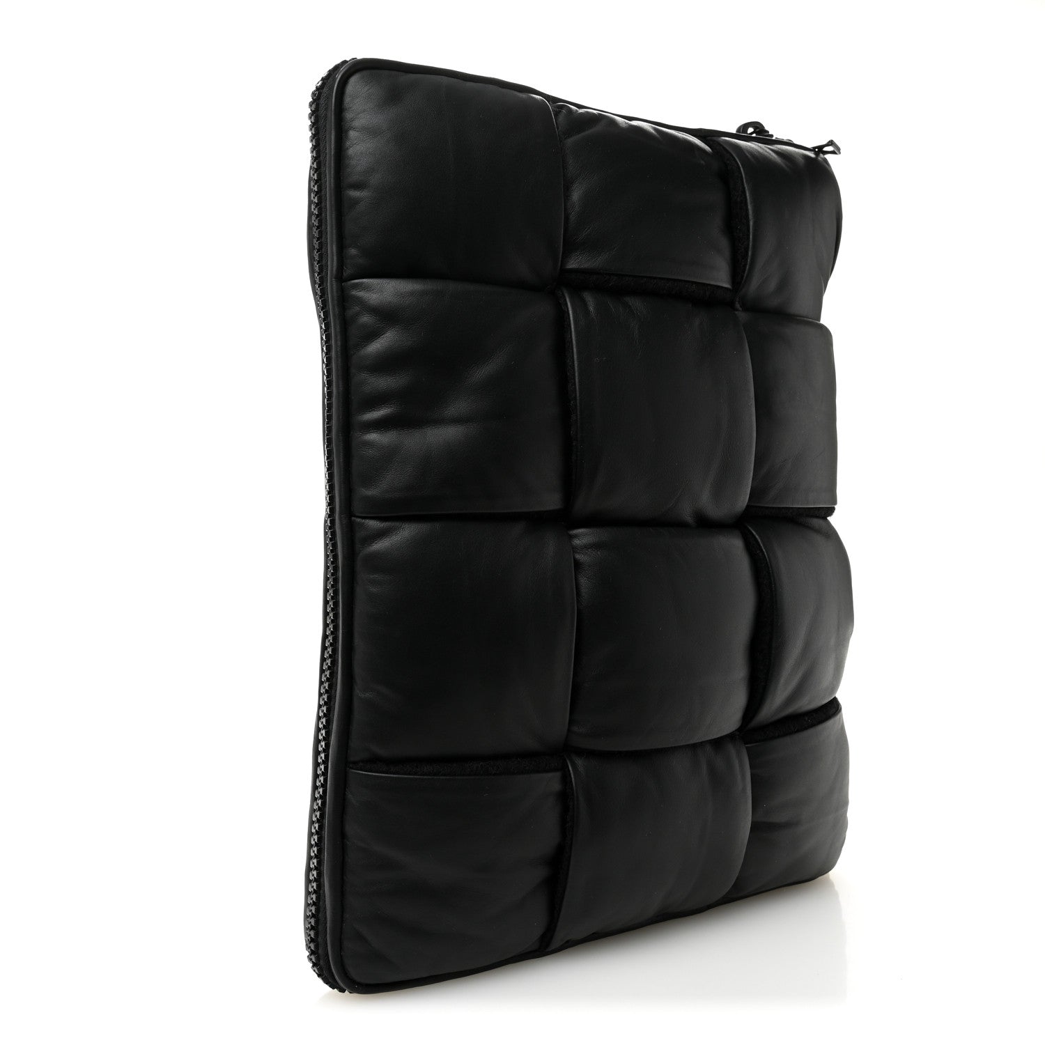 Bottega Veneta Calfskin Maxi Intrecciato Puffy Laptop Pouch Black 3 of 11