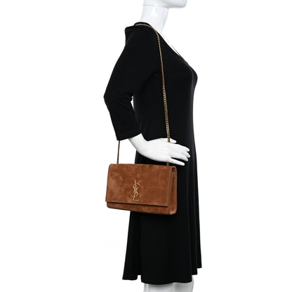 Saint Laurent Suede Medium Monogram Kate Satchel Macaron 2 of 10
