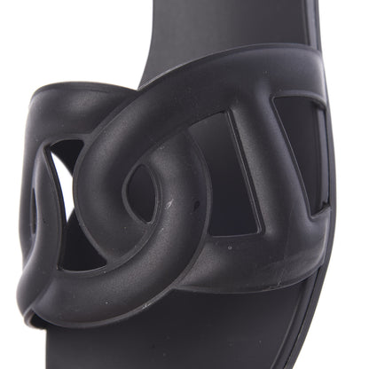 Hermes Rubber Aloha Sandals 39 Black 8 of 12
