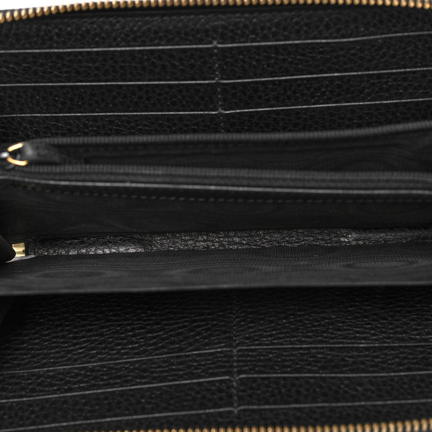 Dollar Calfskin GG Marmont Zip Around Wallet Black