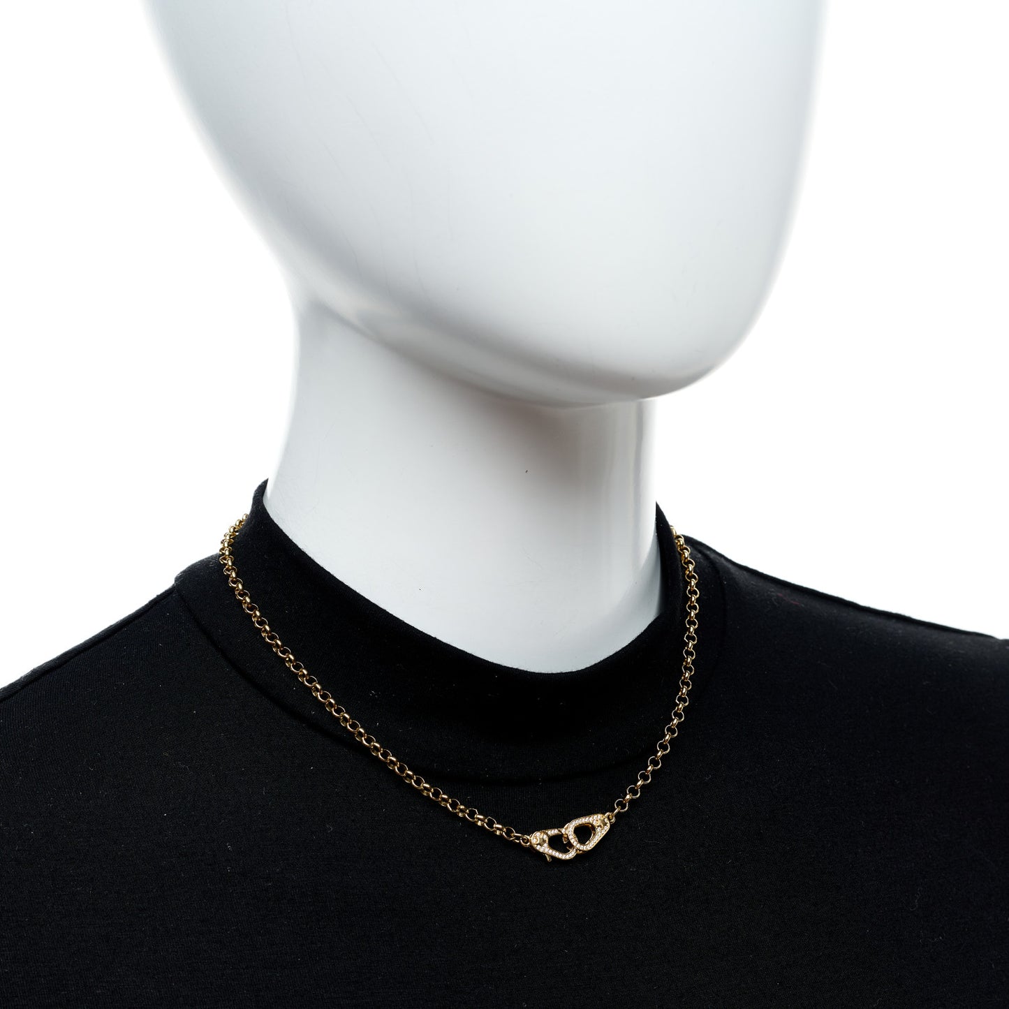 18K Yellow Gold Diamond Heavy Belcher Sister Hook Chain Necklace