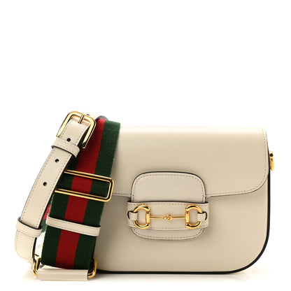 Gucci Azalea Calfskin Web Mini Horsebit 1955 Shoulder Bag Mystic White 1 of 11