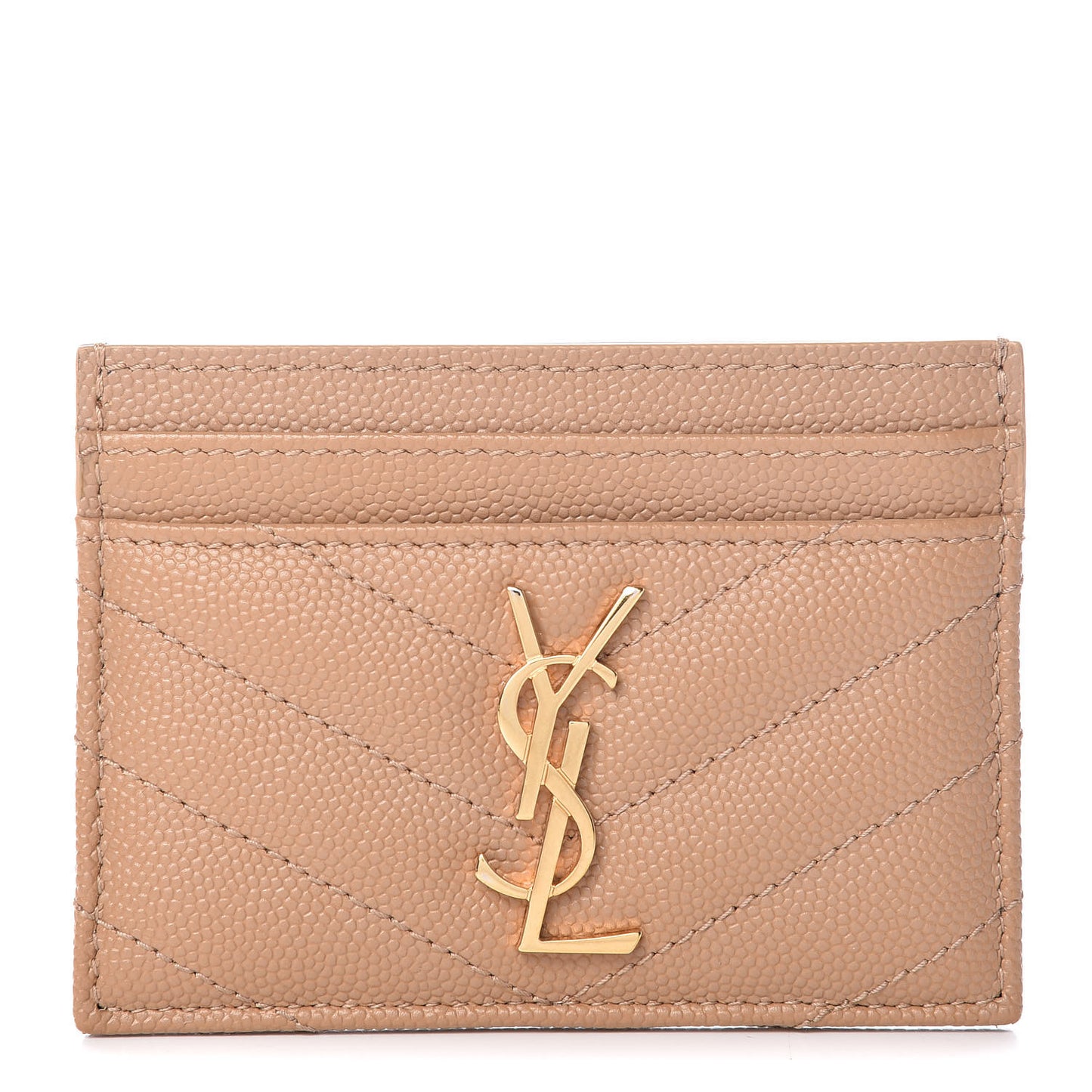 Grain De Poudre Matelasse Chevron Monogram Credit Card Case Cork