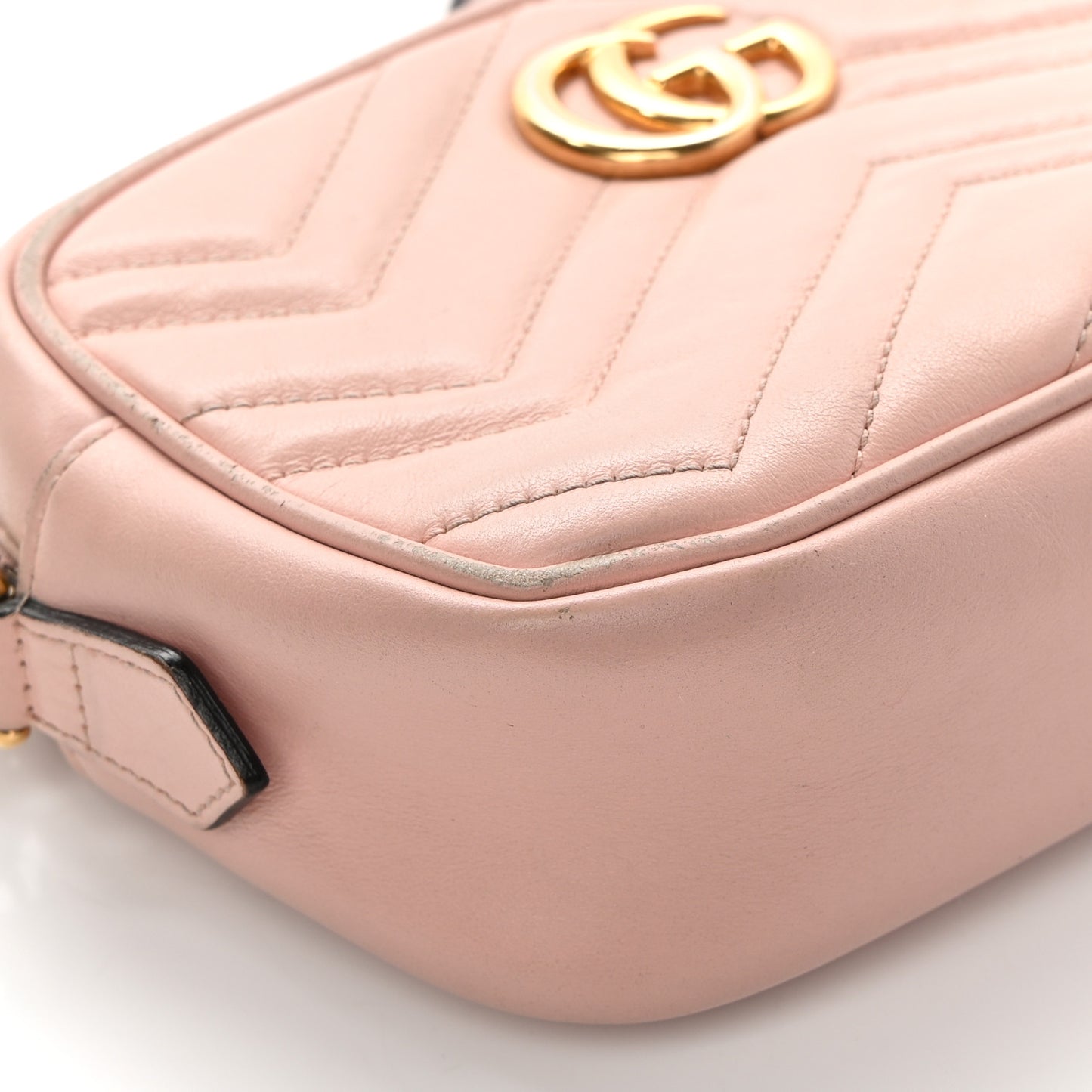 Calfskin Matelasse Mini GG Marmont Chain Shoulder Bag Perfect Pink