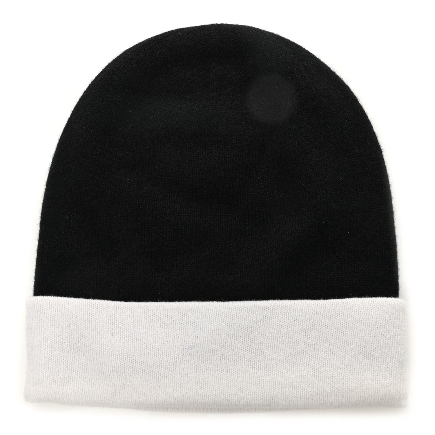 Chanel Cashmere CC Beanie Hat Black White 3 of 6