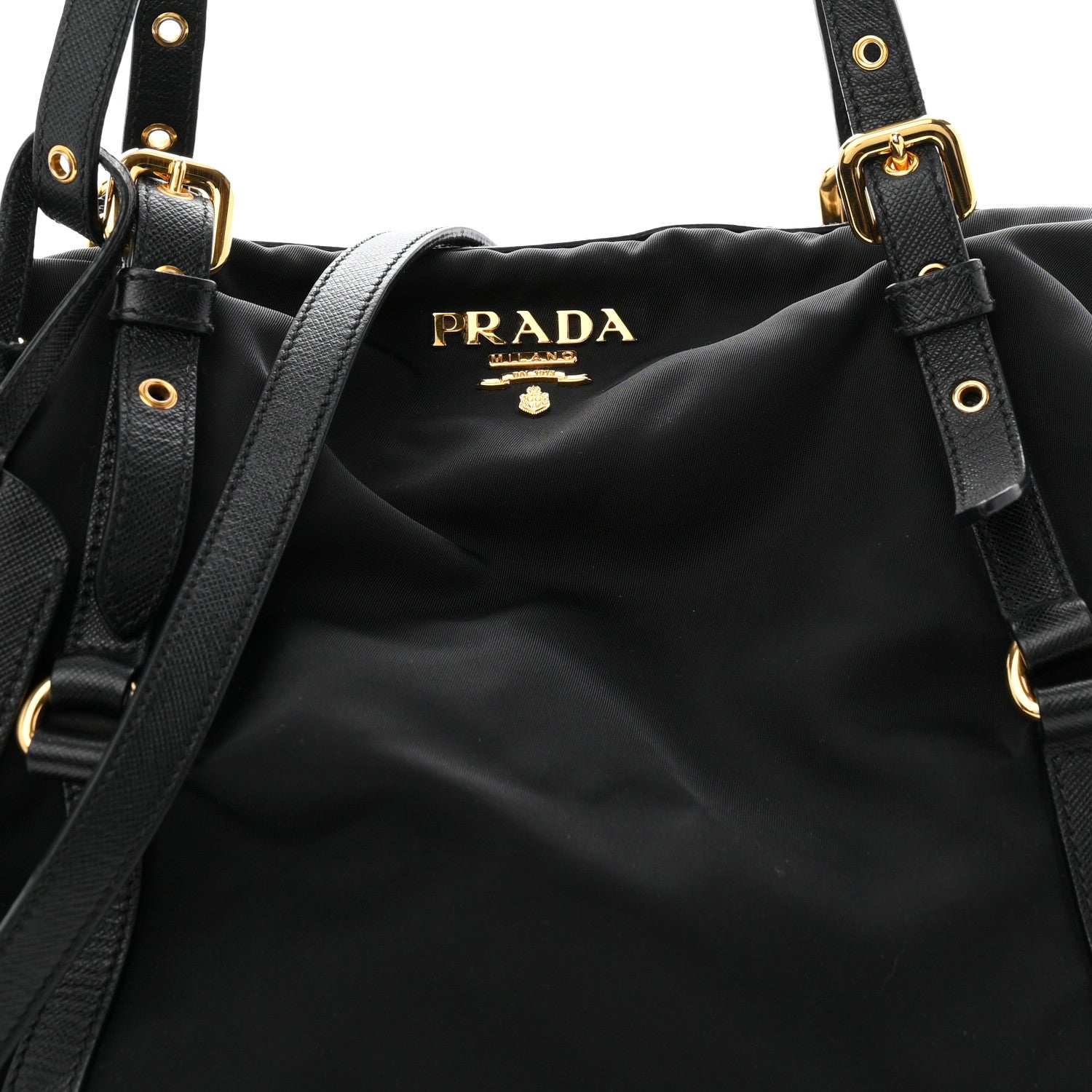 Prada Saffiano Tessuto Nylon Shopping Tote Black 1890312
