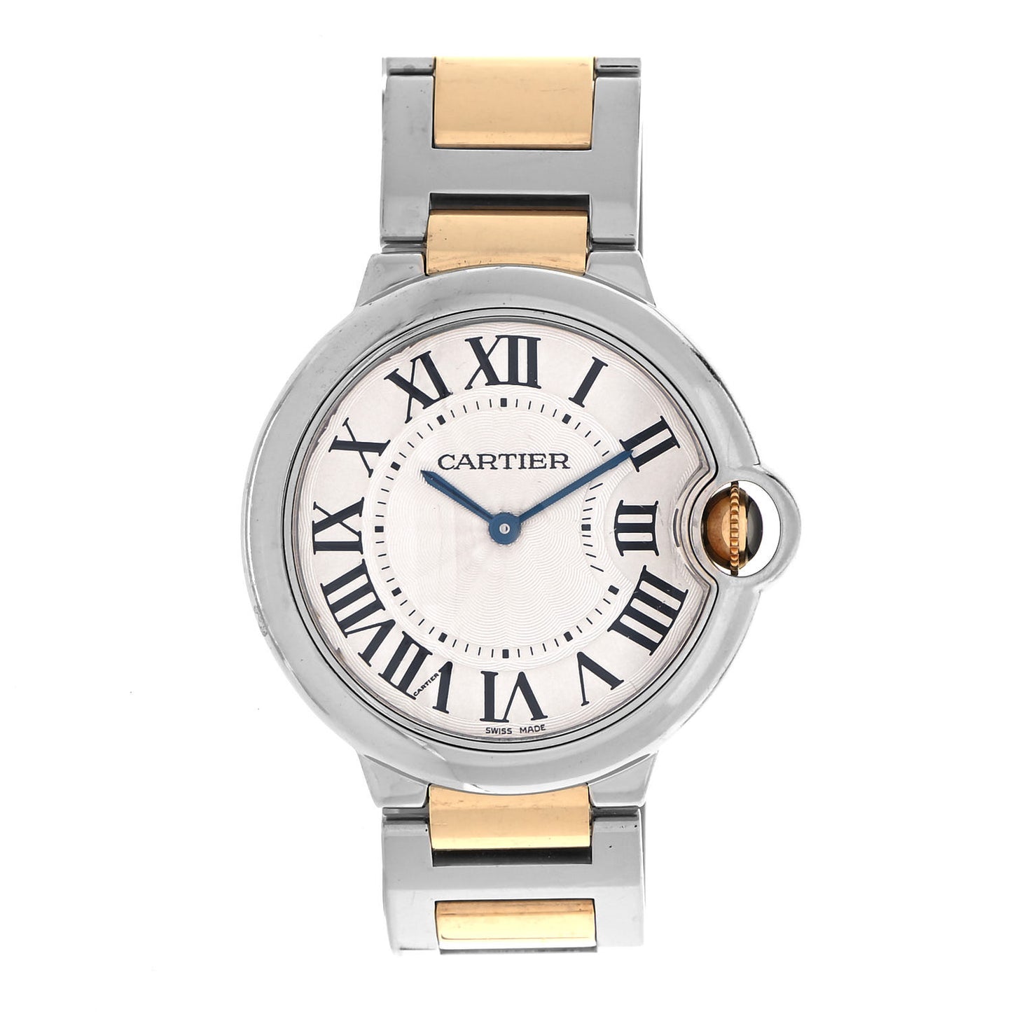 Stainless Steel 18K Yellow Gold 36mm Ballon Bleu De Cartier Quartz Watch