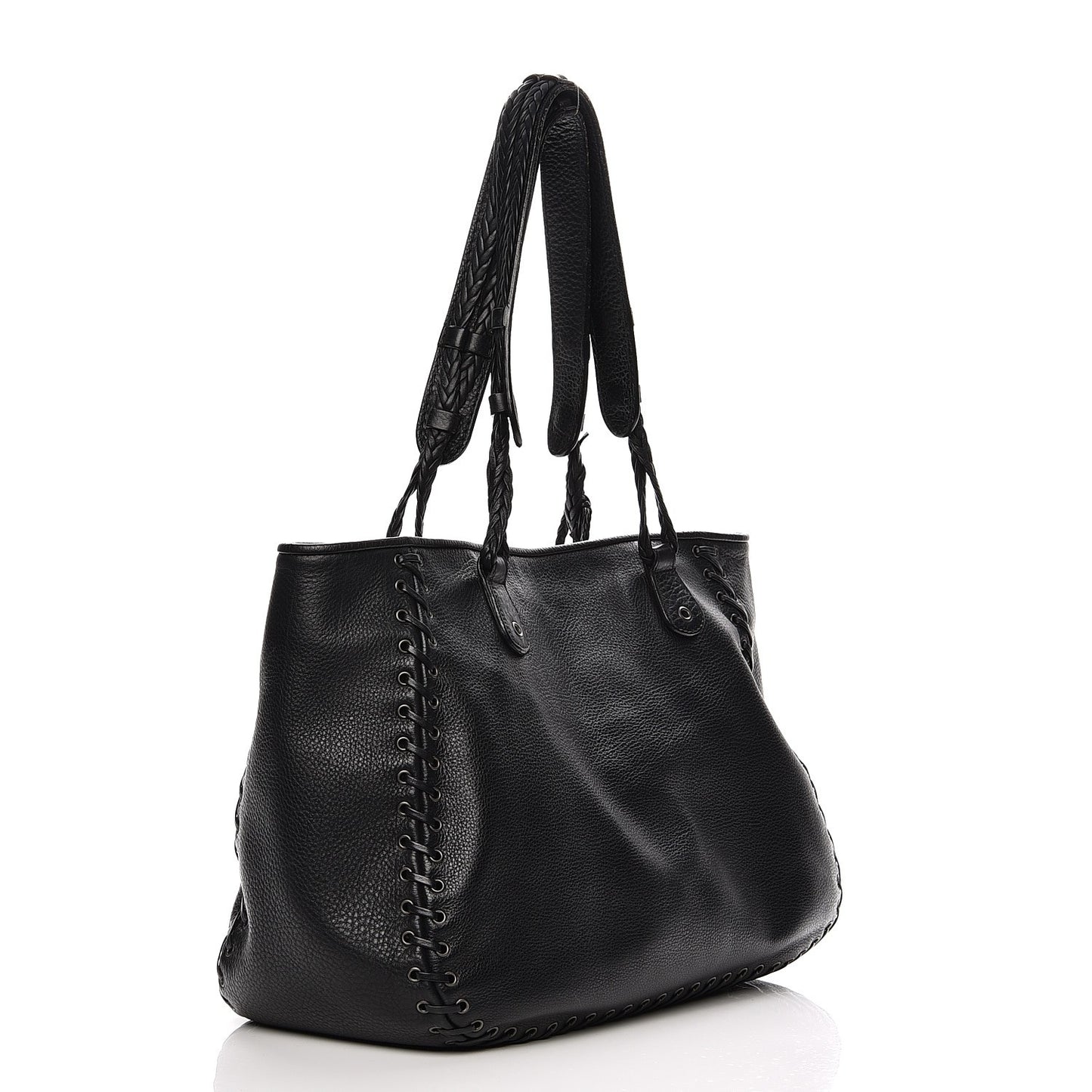 Calfskin Ethnic Tote Black