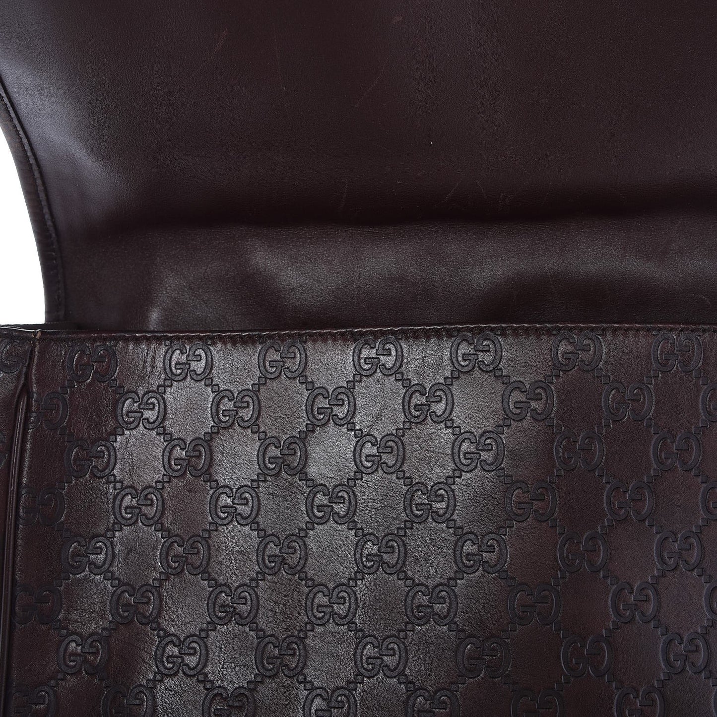 Guccissima Flap Messenger Bag Dark Brown