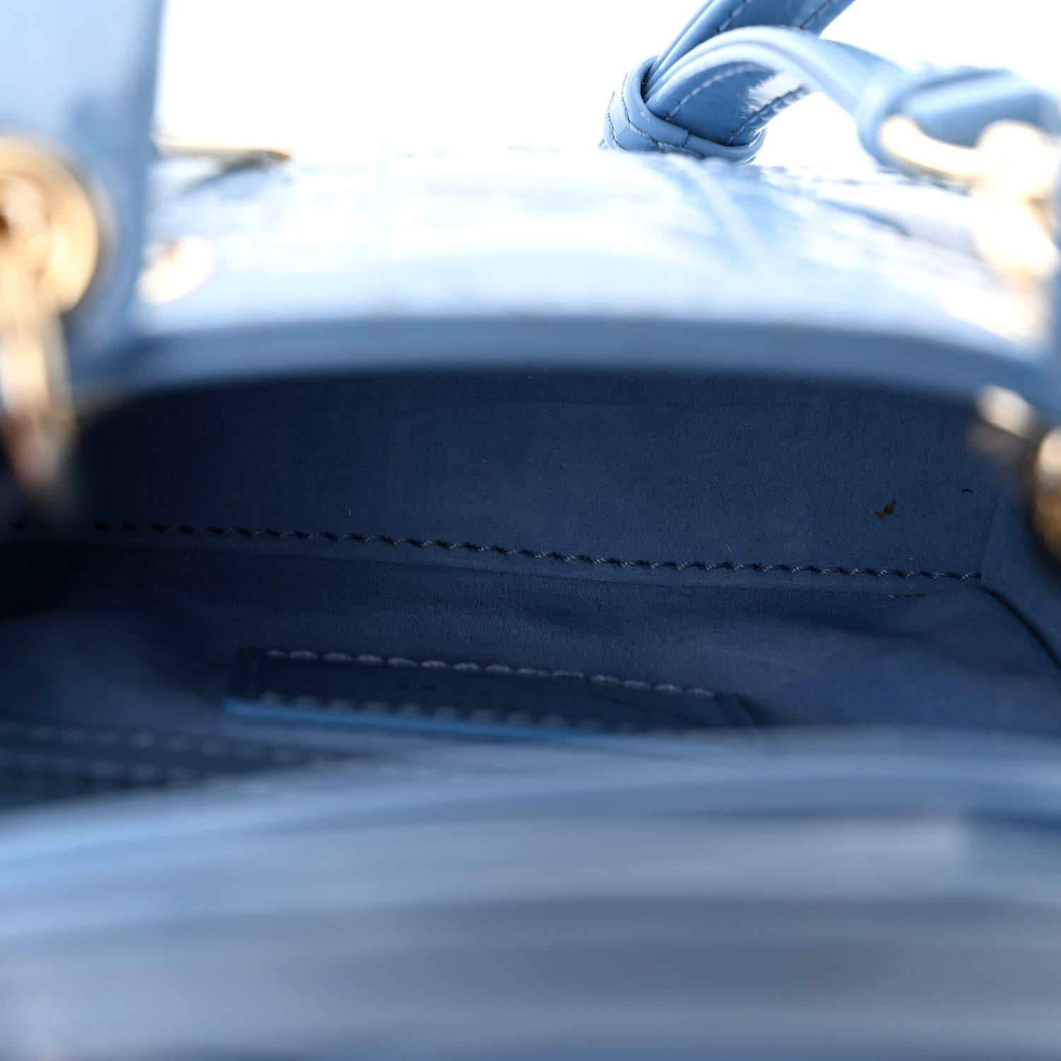 Christian Dior Patent Cannage Micro Lady Dior Cornflower Blue 5 of 9