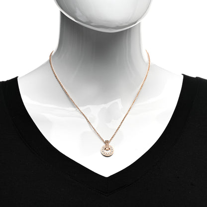 Bulgari 18K Rose Gold Diamond BVLGARI BVLGARI Open Work Pendant Necklace 2 of 4