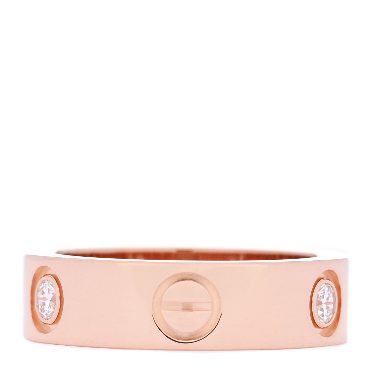 Cartier 18K Pink Gold 3 Diamond 5.5mm LOVE Ring 52 6 3 of 4
