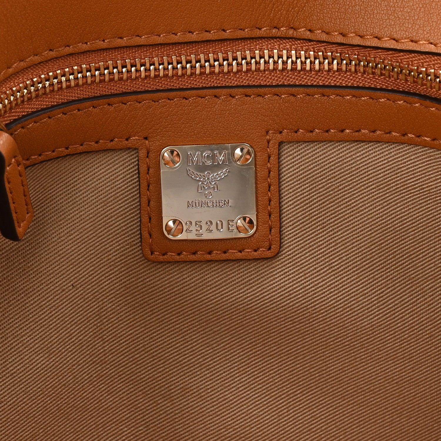MCM Metallic Visetos Medium Millie Crossbody Bag Berlin Gold 6 of 9