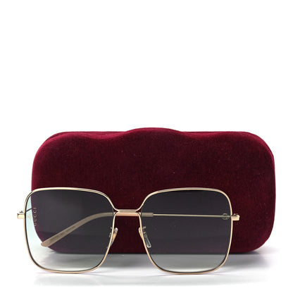 Gucci Metal Square Frame Sunglasses GG0443S Gold Grey 8 of 8