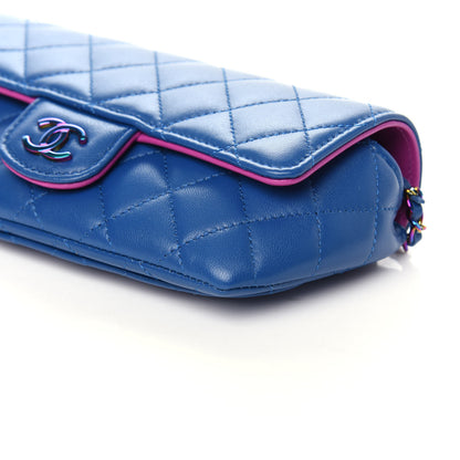 Chanel Lambskin Quilted Glasses Case With Chain Blue Purple 10 of 11