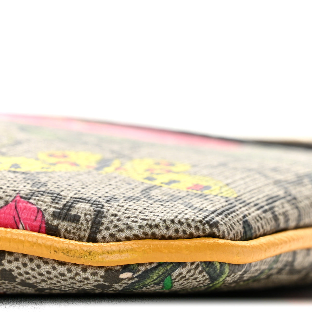 GG Supreme Monogram Flora Large Ophidia Pouch Clutch Beige Multicolor Crop