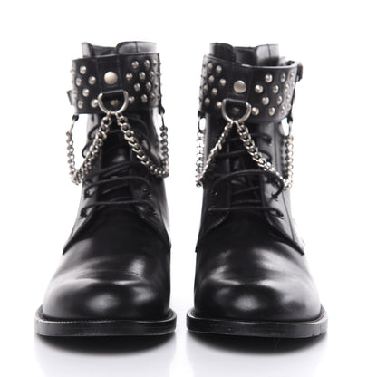 Saint Laurent Smooth Calfskin Studded Boots 39 Black 2 of 10