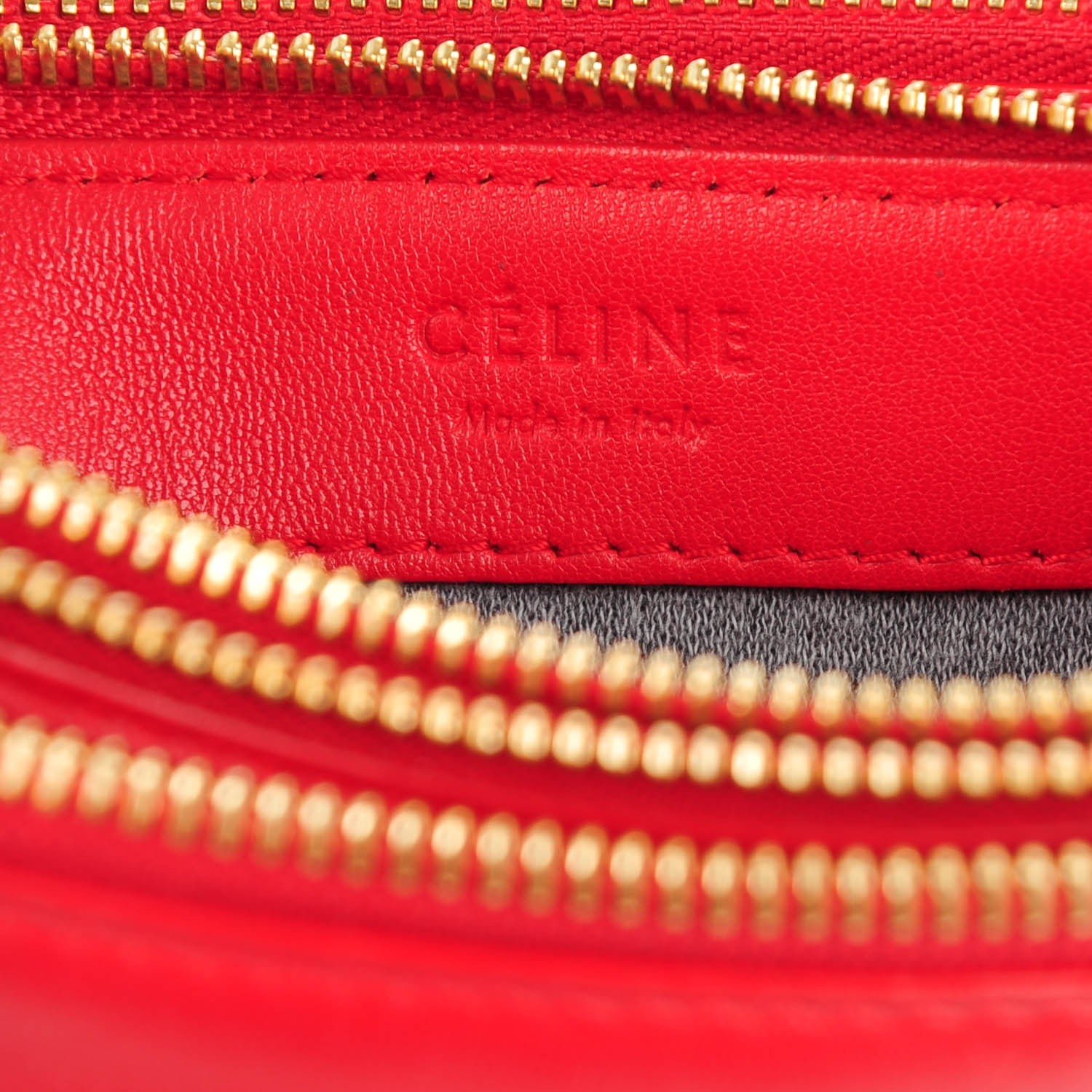 Celine Lambskin Small Trio Crossbody Bag Red 6 of 7