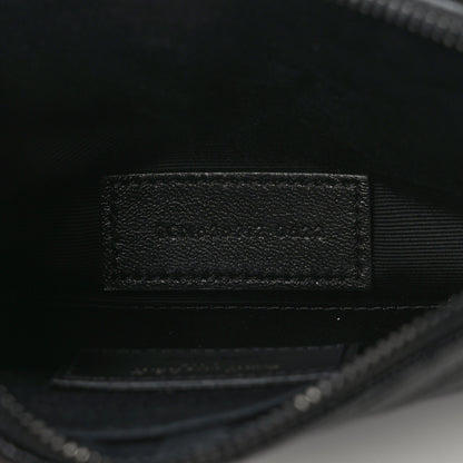 Saint Laurent Grain De Poudre Chevron Monogram Bill Pouch Black Black 7 of 9