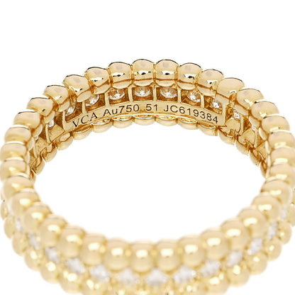 Van Cleef & Arpels 18K Yellow Gold Diamond Perlee 1 Row Ring 51 5.75 4 of 4