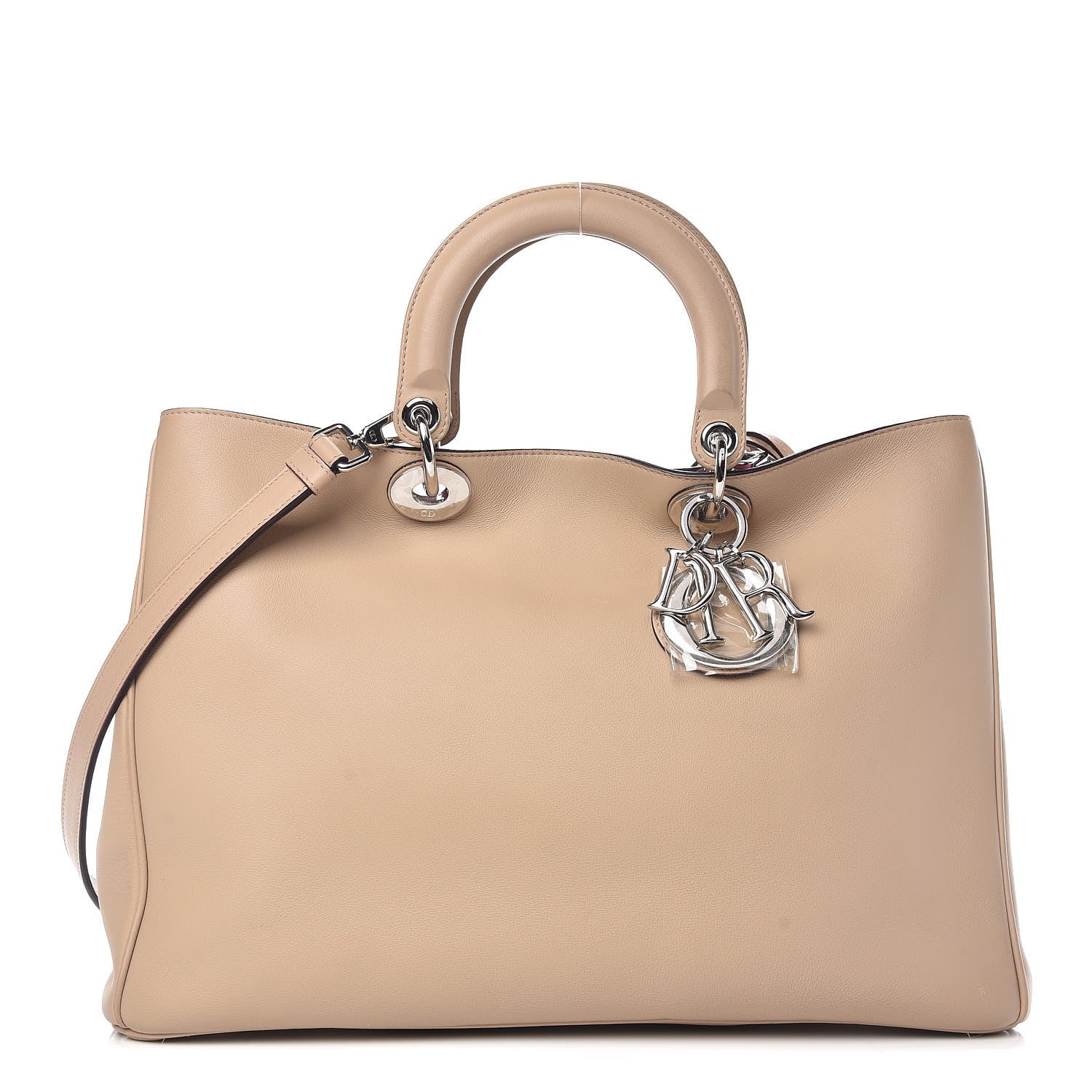 Christian Dior Smooth Calfskin Large Diorissimo Tote Beige Fuchsia 1 of 17