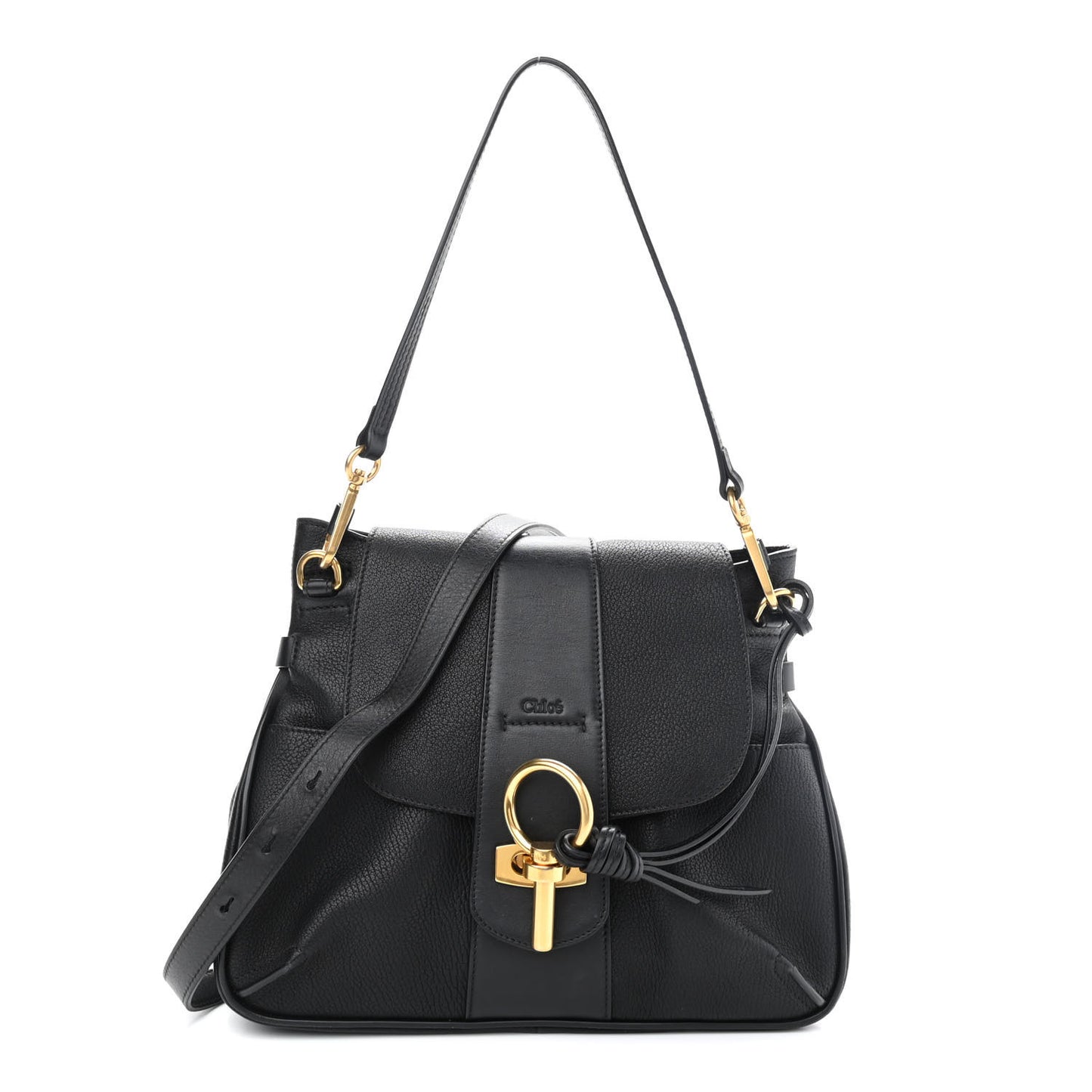 Grained Lambskin Calfskin Small Lexa Shoulder Bag Black