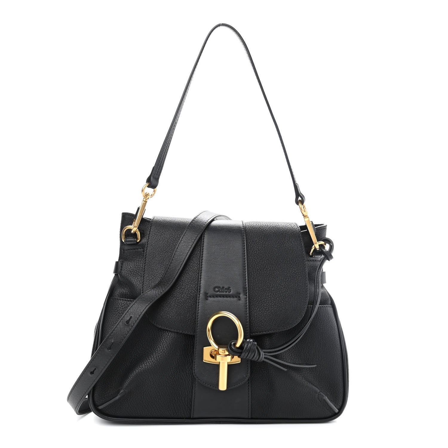 Chloe Grained Lambskin Calfskin Small Lexa Shoulder Bag Black 1 of 10