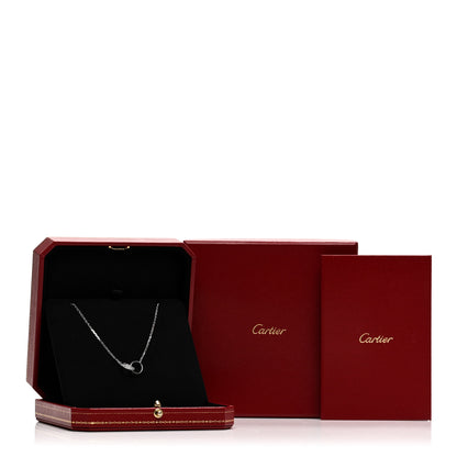 Cartier 18K White Gold Diamond Interlocking LOVE Necklace 6 of 6