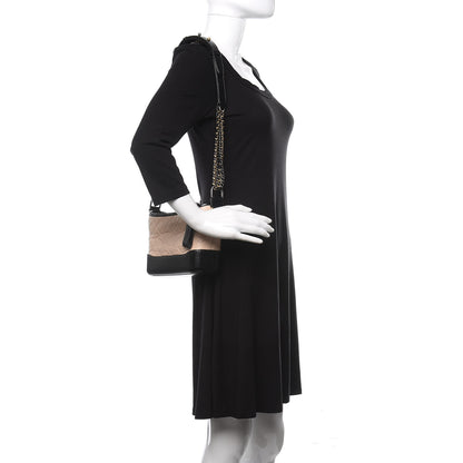 Chanel Aged Calfskin Quilted Small Gabrielle Hobo Beige Black 2 of 12