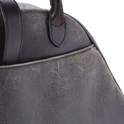 Christian Dior Distressed Calfskin Saddle Bowler Brown 8 of 11