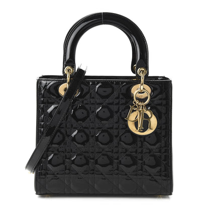 Christian Dior Patent Cannage Medium Lady Dior Black 1 of 11