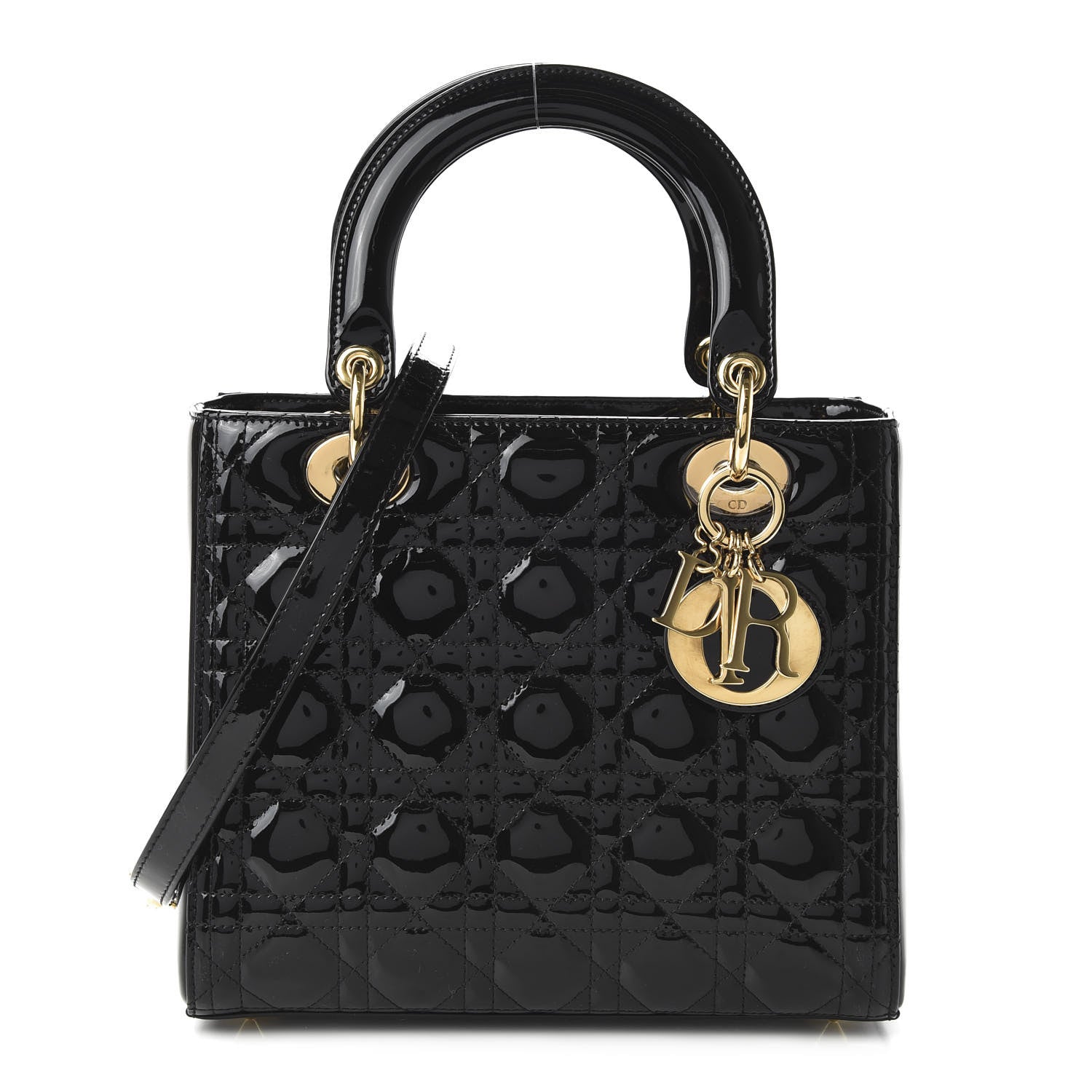 Christian Dior Patent Cannage Medium Lady Dior Black 1 of 11