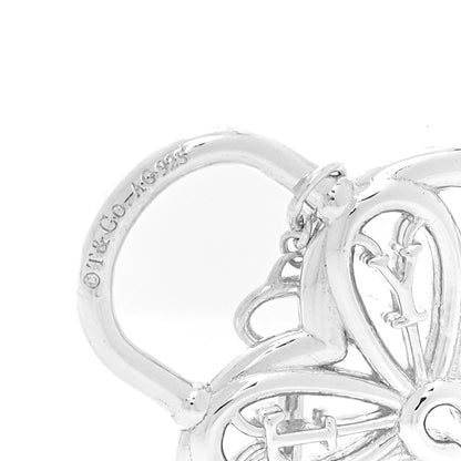 Tiffany Sterling Silver Filigree Heart Key Charm 5 of 5
