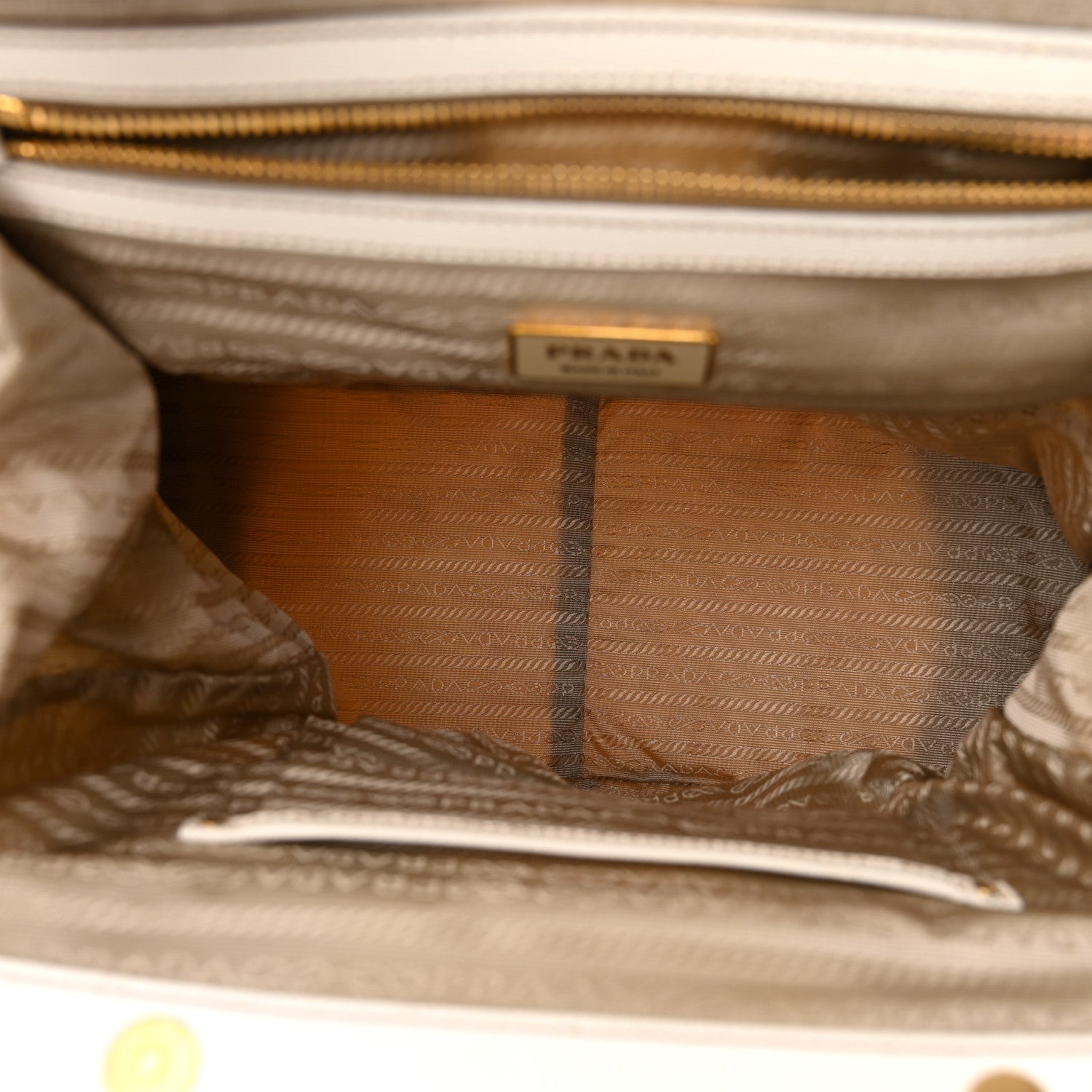 Prada Nylon Tessuto Vitello Daino Tote White 5 of 13
