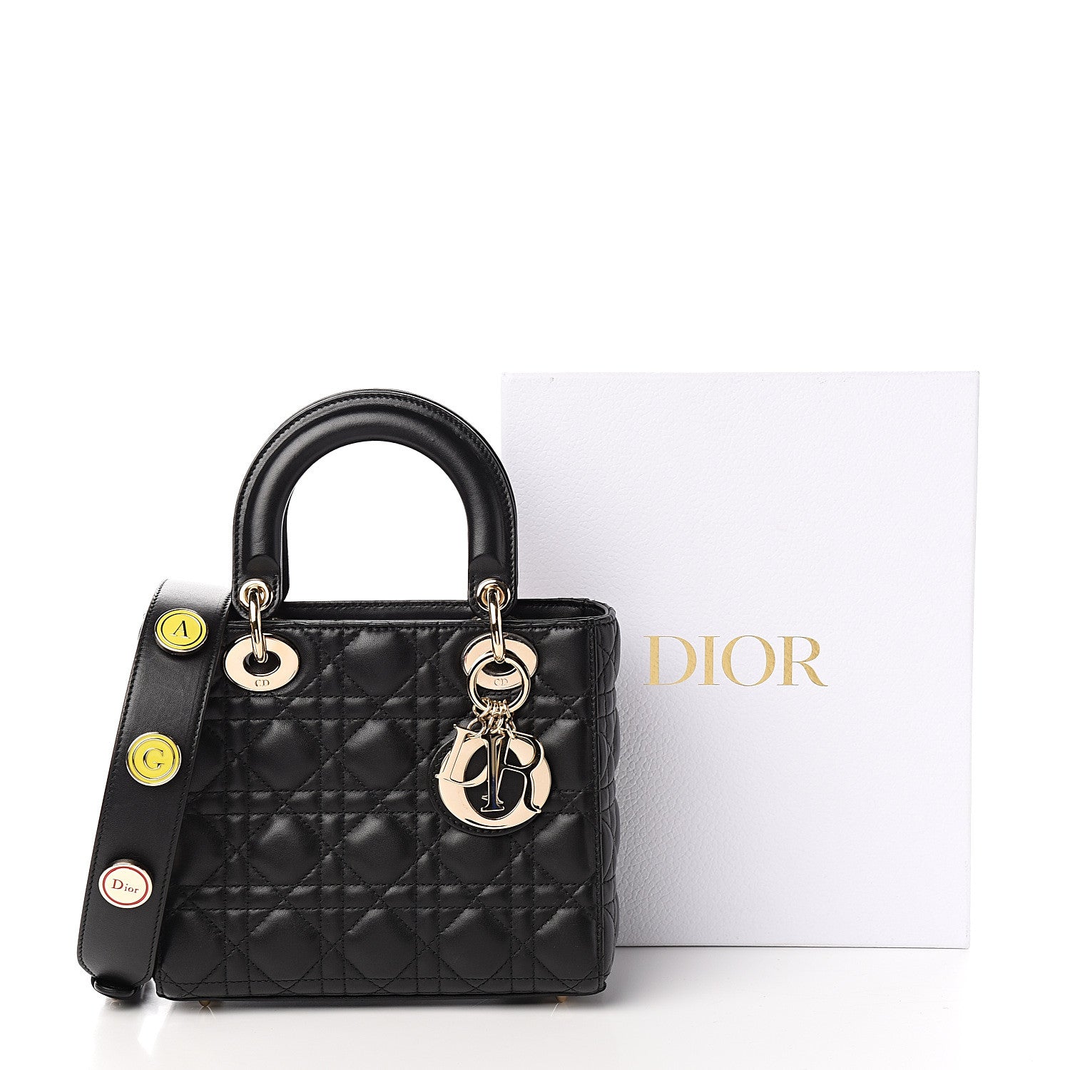 Christian Dior Lambskin Cannage Small Lucky Badges My Lady Dior Black 10 of 10
