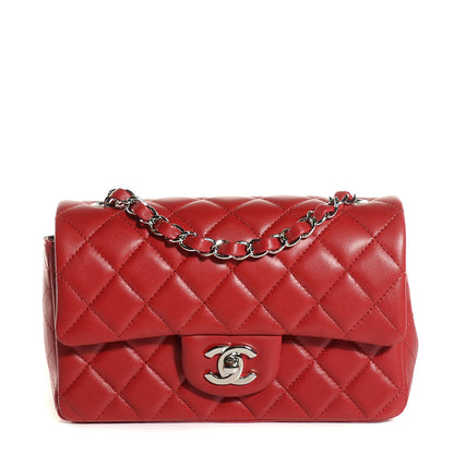 Chanel Lambskin Quilted Mini Rectangular Flap Red 1 of 8