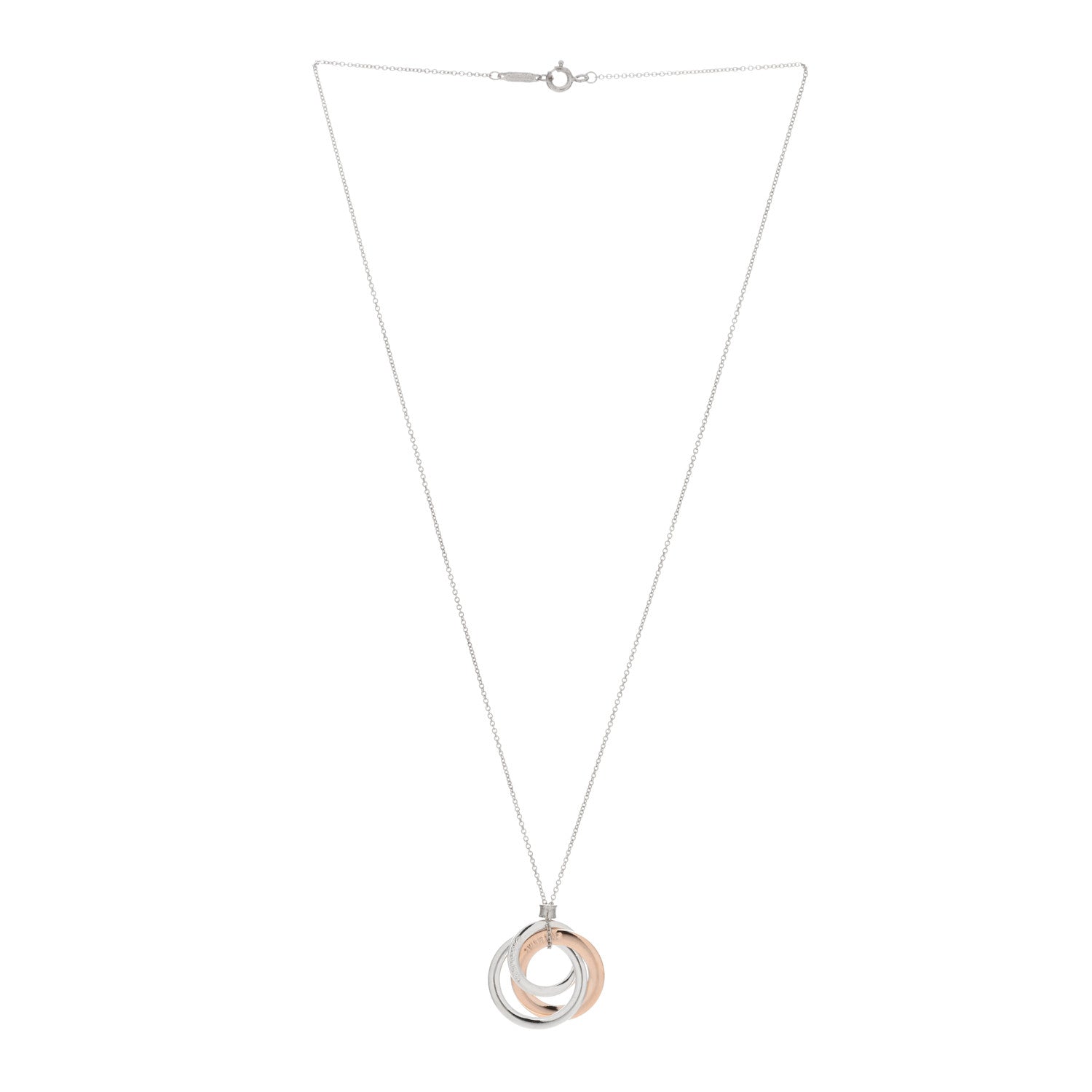 Tiffany Sterling Silver Rubedo 1837 Circles Pendant Necklace 2 of 3