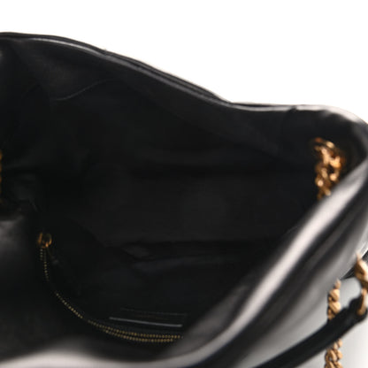 Saint Laurent Lambskin Quilted Medium Loulou Puffer Monogram Chain Satchel Black 5 of 12