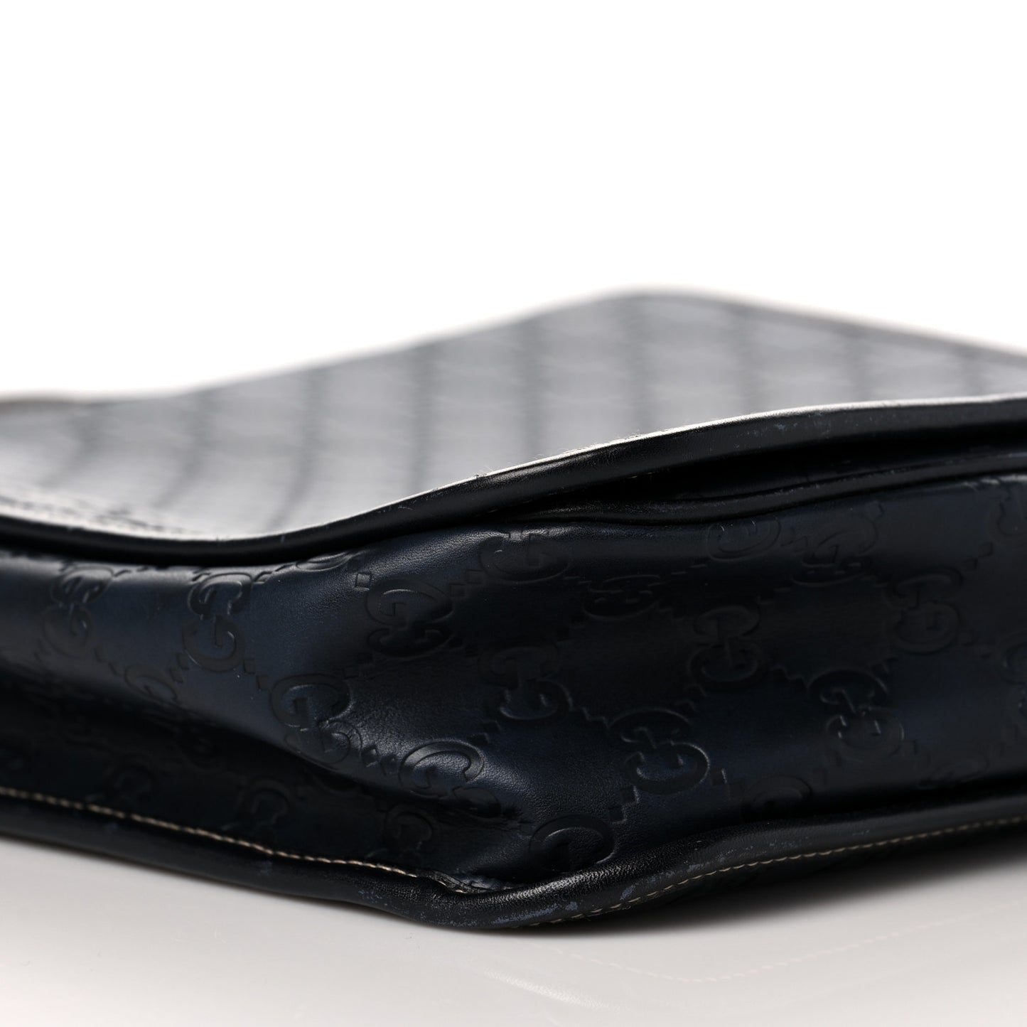 Guccissima Large Flap Messenger Bag Navy