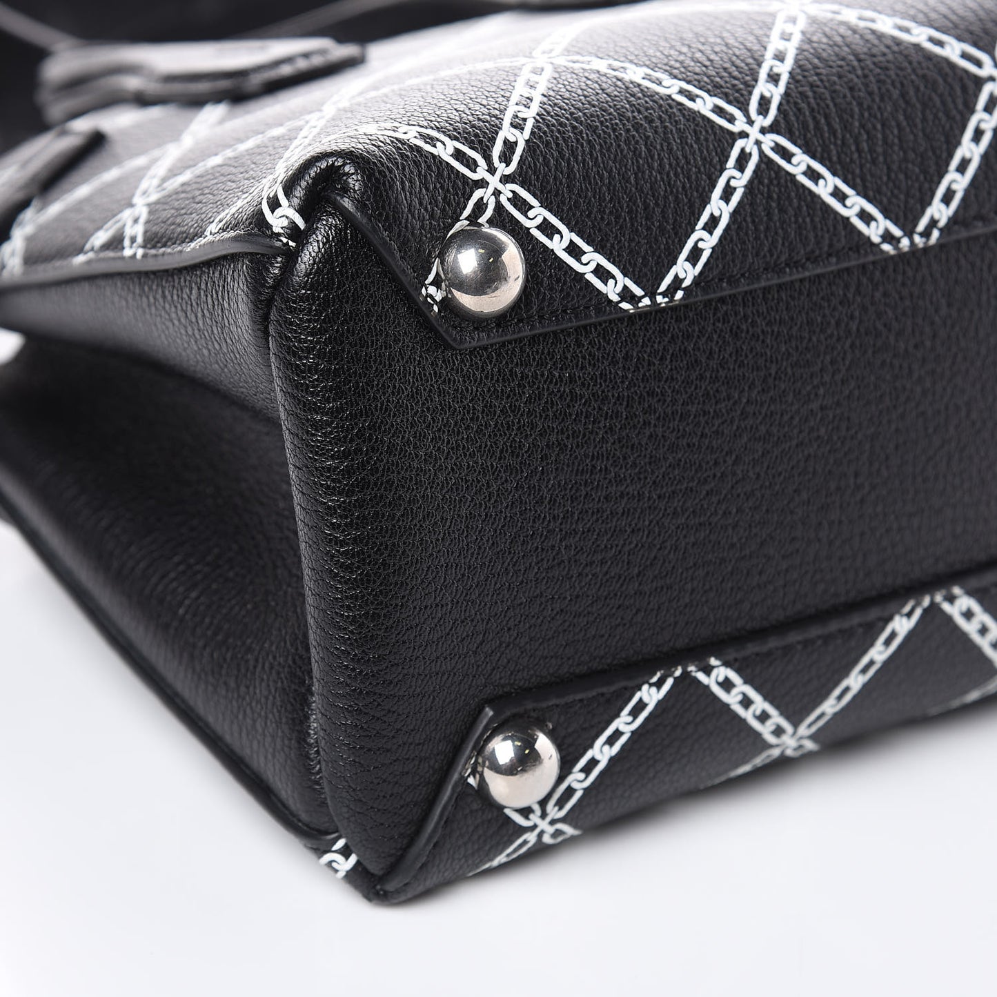Goatskin Link Print Baby Banner Tote Black