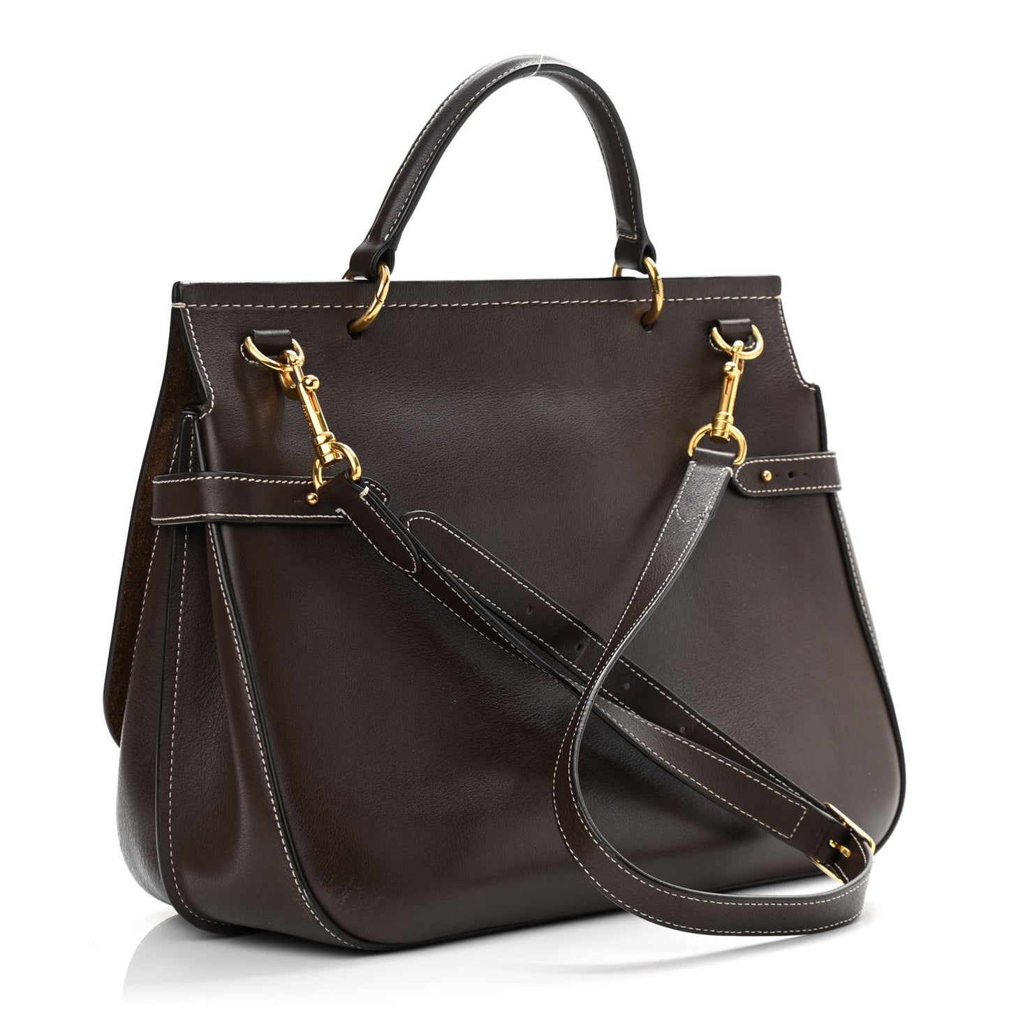 Natural Grain Leather Amberley Satchel Chocolate
