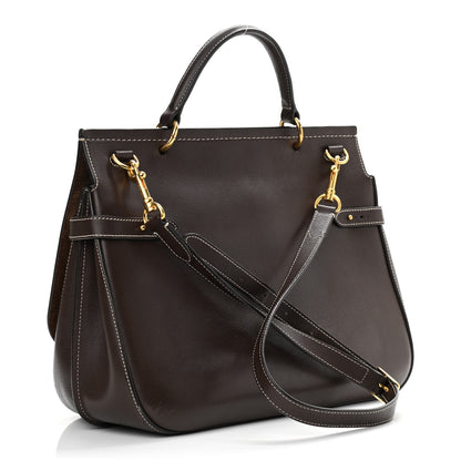 Mulberry Natural Grain Leather Amberley Satchel Chocolate 2 of 13