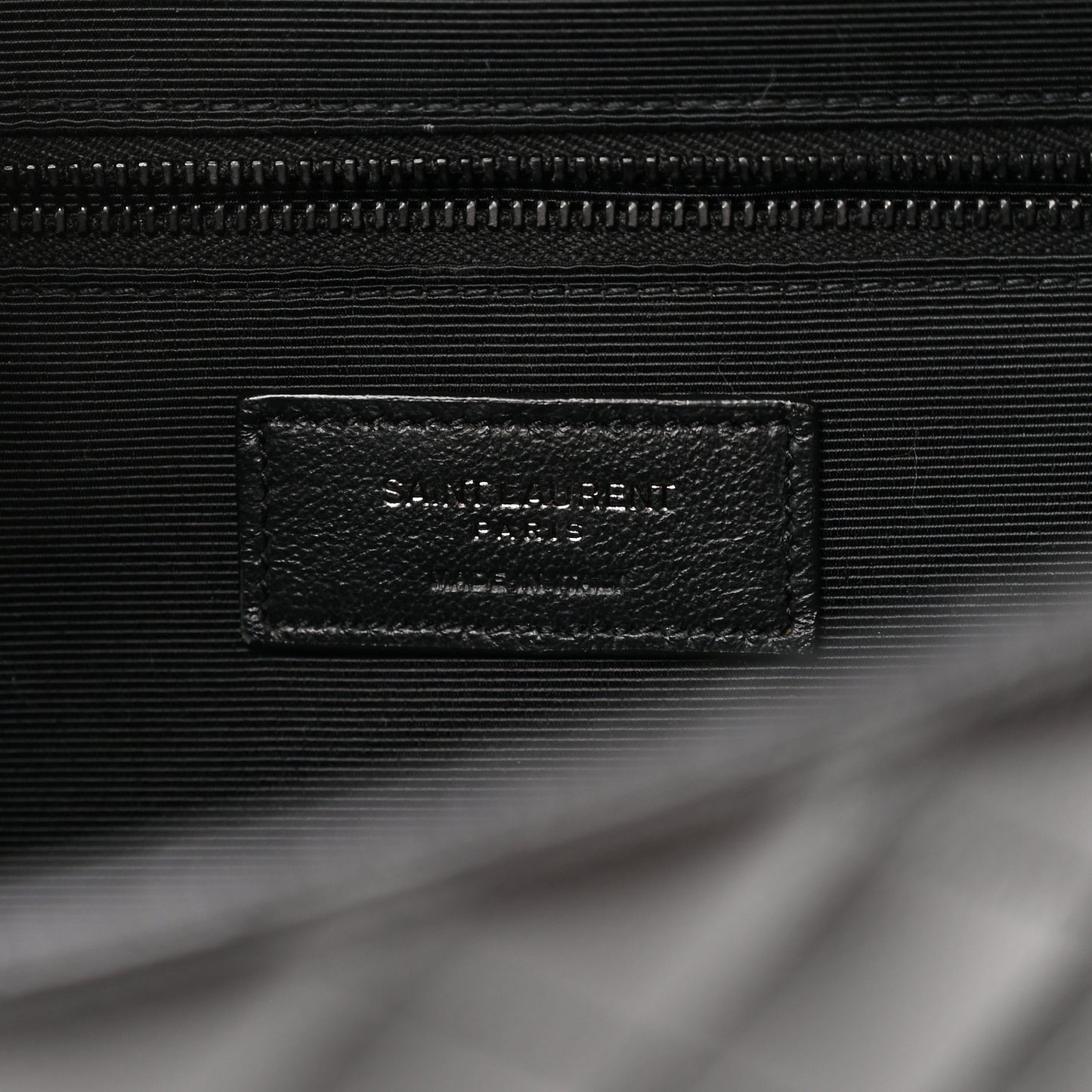 Grain De Poudre Textured Mixed Matelasse Large Triquilt Monogram Monochrome Satchel Black