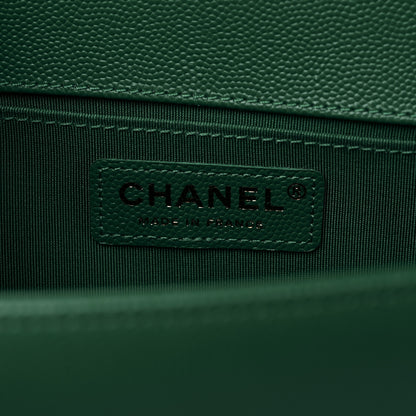 Chanel Caviar Quilted Medium Boy Flap Green 6 of 12